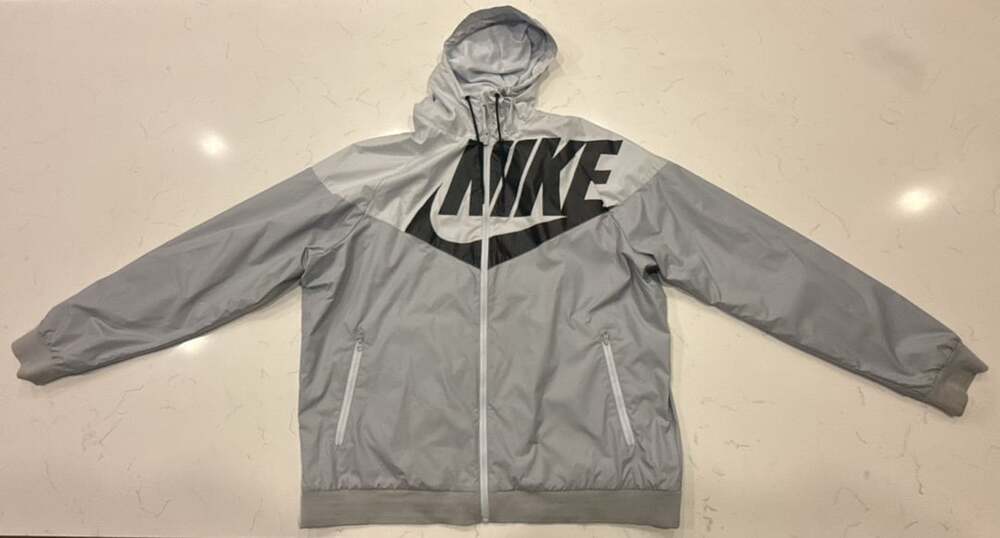 Nike Windrunner GX1 Windbreaker Size XXL Gray Full Zip Hooded Jacket